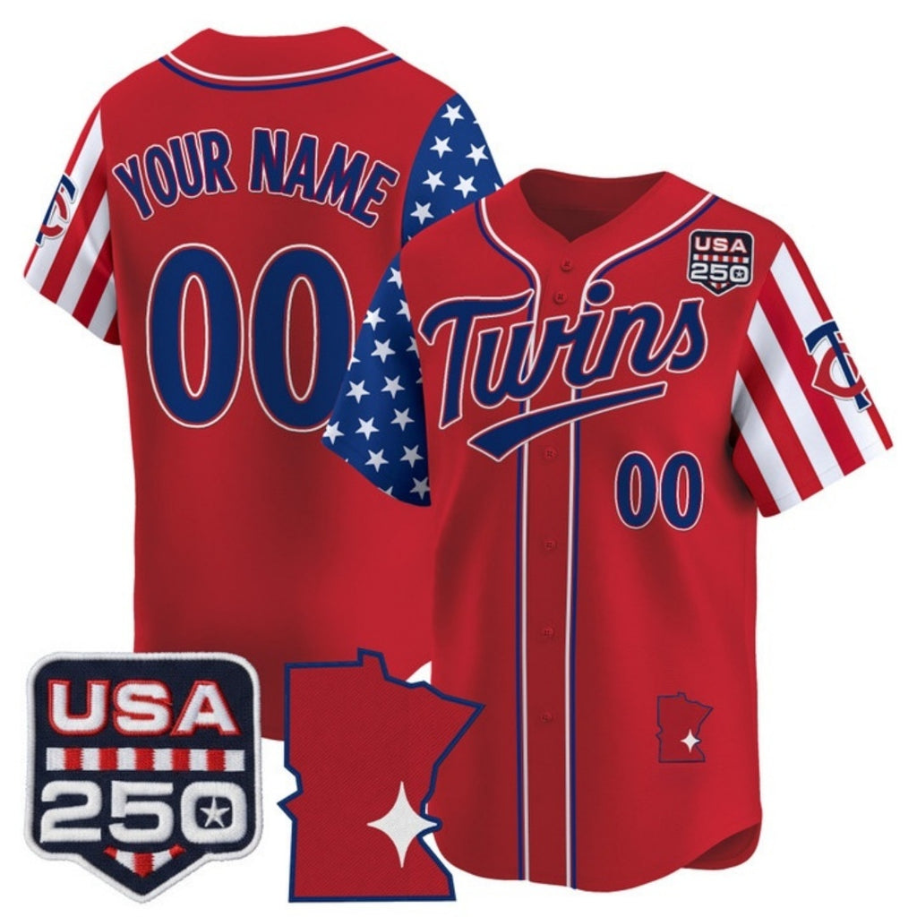 Custom Minnesota Twins America 250 Edition Vapor Premier Limited Red Tomch Stitched Jerseys