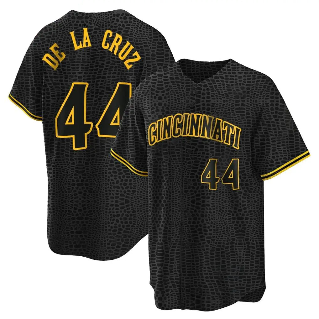Cincinnati Reds #44 Elly De La Cruz Player Black Tomch Snake Skin City Home Stitched Jerseys