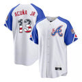 Atlanta Braves #13 Ronald Acuna Jr Player White Tomch USA 250 Fourth Of July City Connect Home Game Stitched Jerseys