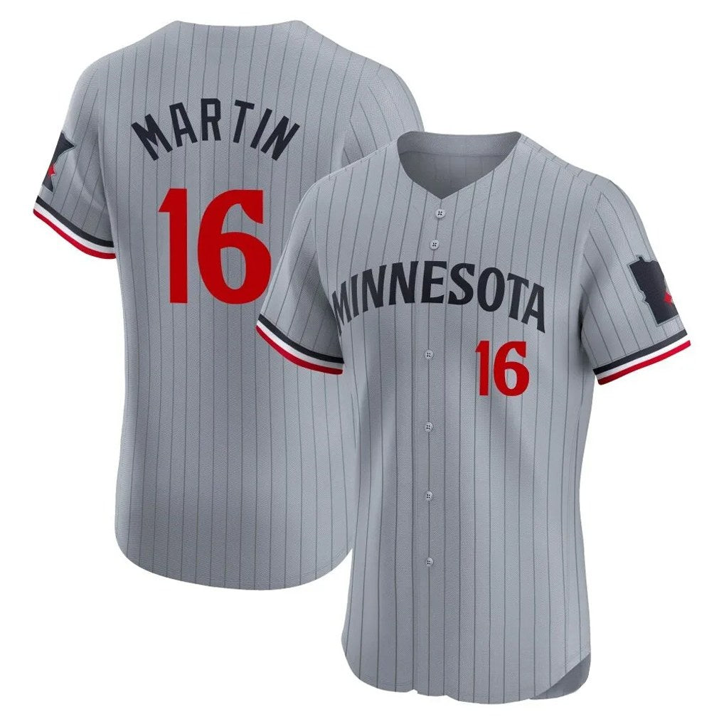 Minnesota Twins #16 Austin Martin Player Gray TomchHome Limited Elite Stitched Jerseys