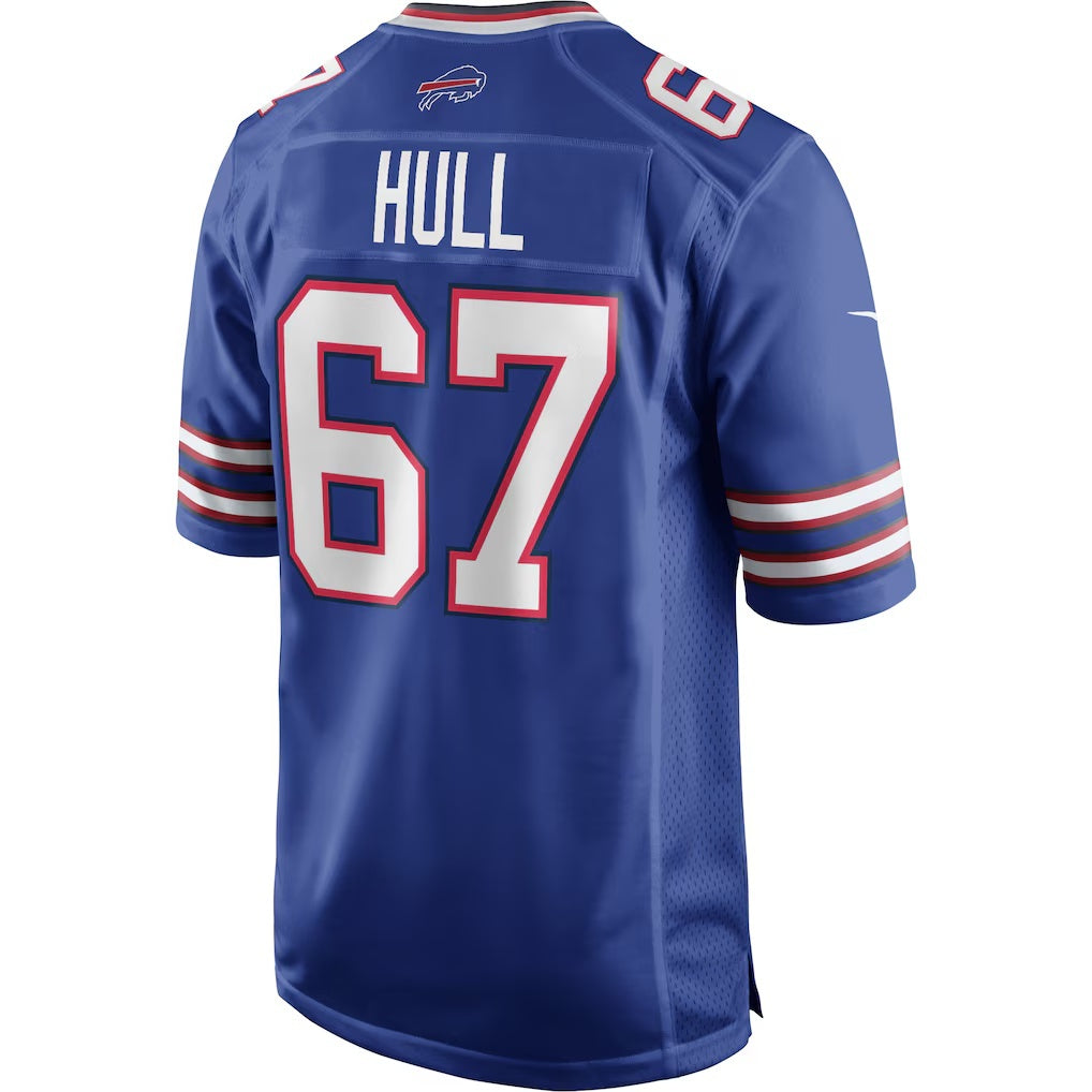 B.Bills #67 Kent Hull Royal Tomch Game Retired Player Jersey