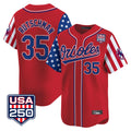 Baltimore Orioles #35 Adley Rutschman Player Red Tomch USA 250 Independence Day Vapor Premier Limited Home Game Stitched Jerseys