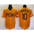 Pittsburgh Pirates #10 Bryan Reynolds Number Gold Tomch 2023 City Connect Stitched Jersey