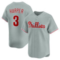 Philadelphia Phillies #3 Bryce Harper Gray Tomch Road Limited Player Jersey