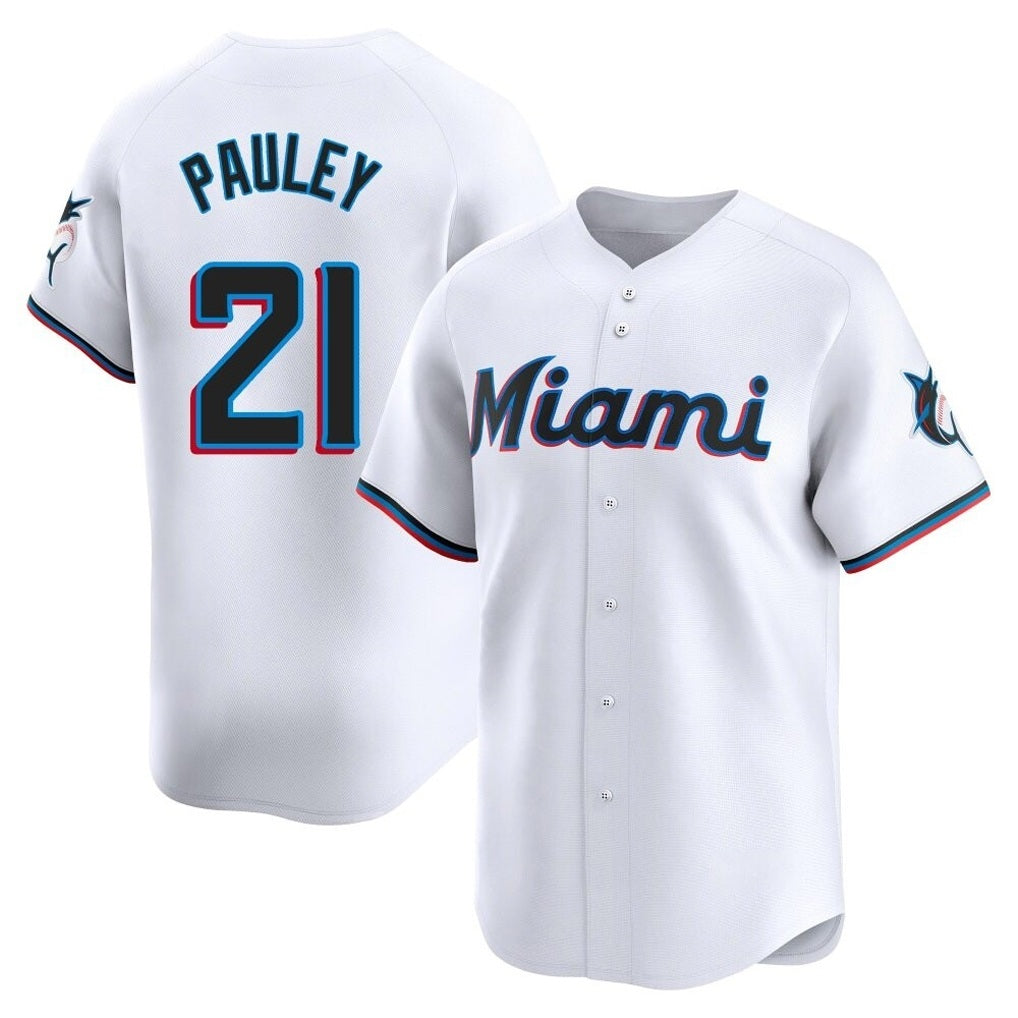 Miami Marlins #21 Graham Pauley Player White Tomch Home Limited Stitched Jerseys