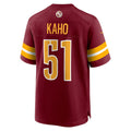 W.Commanders #51 Ale Kaho Burgundy Tomch Team Game Jersey