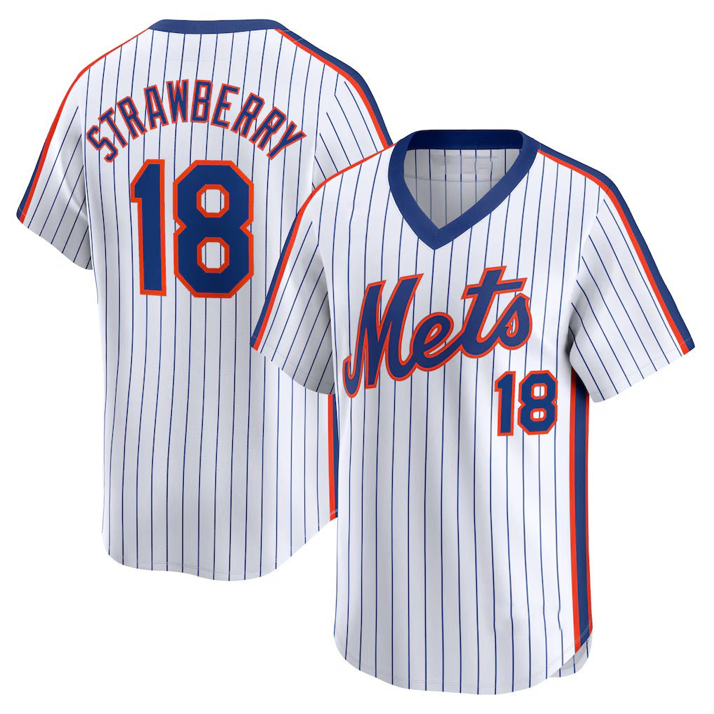 New York Mets #18 Darryl Strawberry Navy Tomch Throwback Cooperstown Limited Jersey