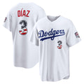 Los Angeles Dodgers #3 Edwin D¨ªaz USA 250 Fourth of July Home Stadium Jersey - White Tomch