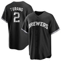 Milwaukee Brewers #2 Brice Turang Player Black Tomch Game Home Stitched Jerseys