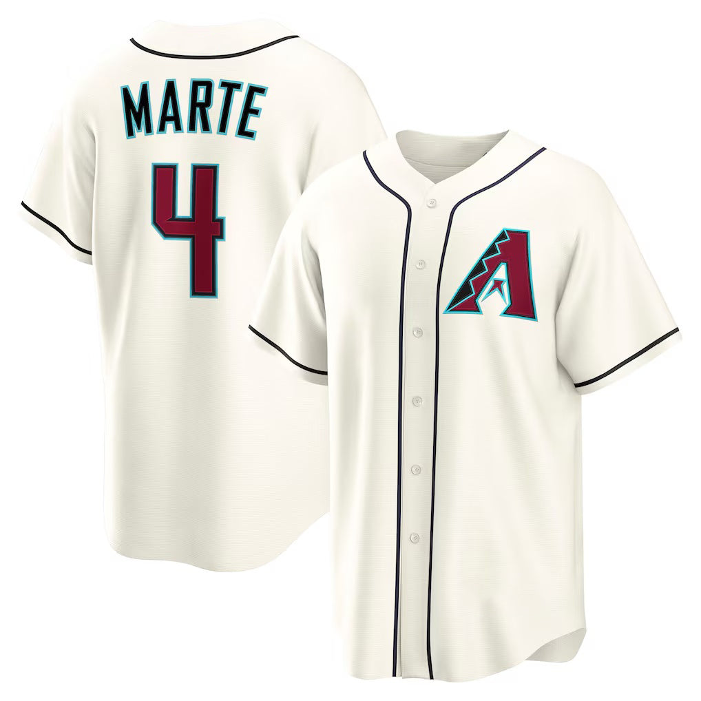 Arizona Diamondbacks #4 Ketel Marte Cream Thaam Home Replica Jersey