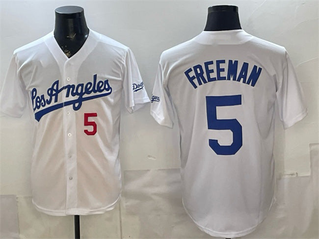 Los Angeles Dodgers #5 Freddie Freeman White Thaam Alternate Stadium Stitched Jersey