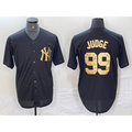 New York Yankees #99 Aaron Judge Black Gold Tomch Cool Base Stitched Jersey