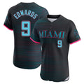 Miami Marlins #9 Xavier Edwards Player Black Tomch City Connect Home Limited Elite Stitched Jerseys