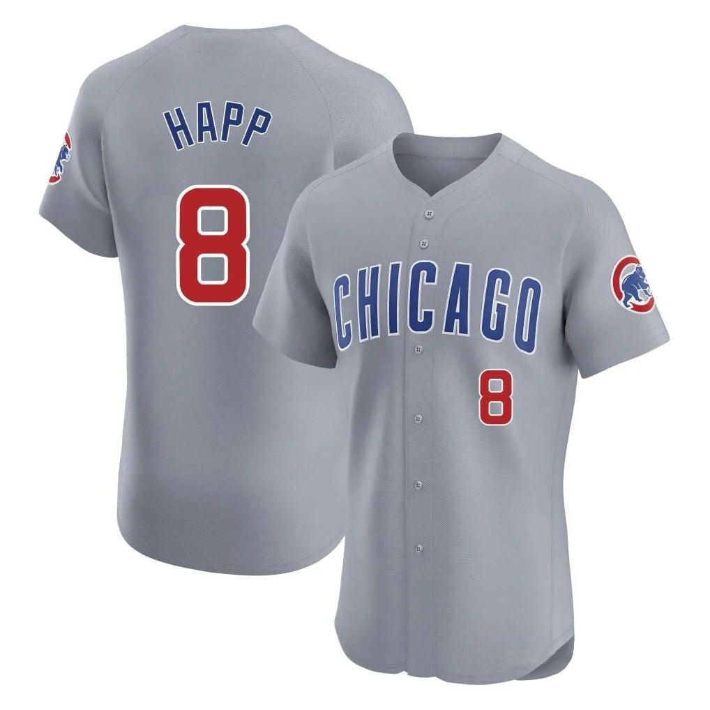 Chicago Cubs #8 Ian Happ Player Gray Tomch Road Limited Elite Home Stitched Jerseys