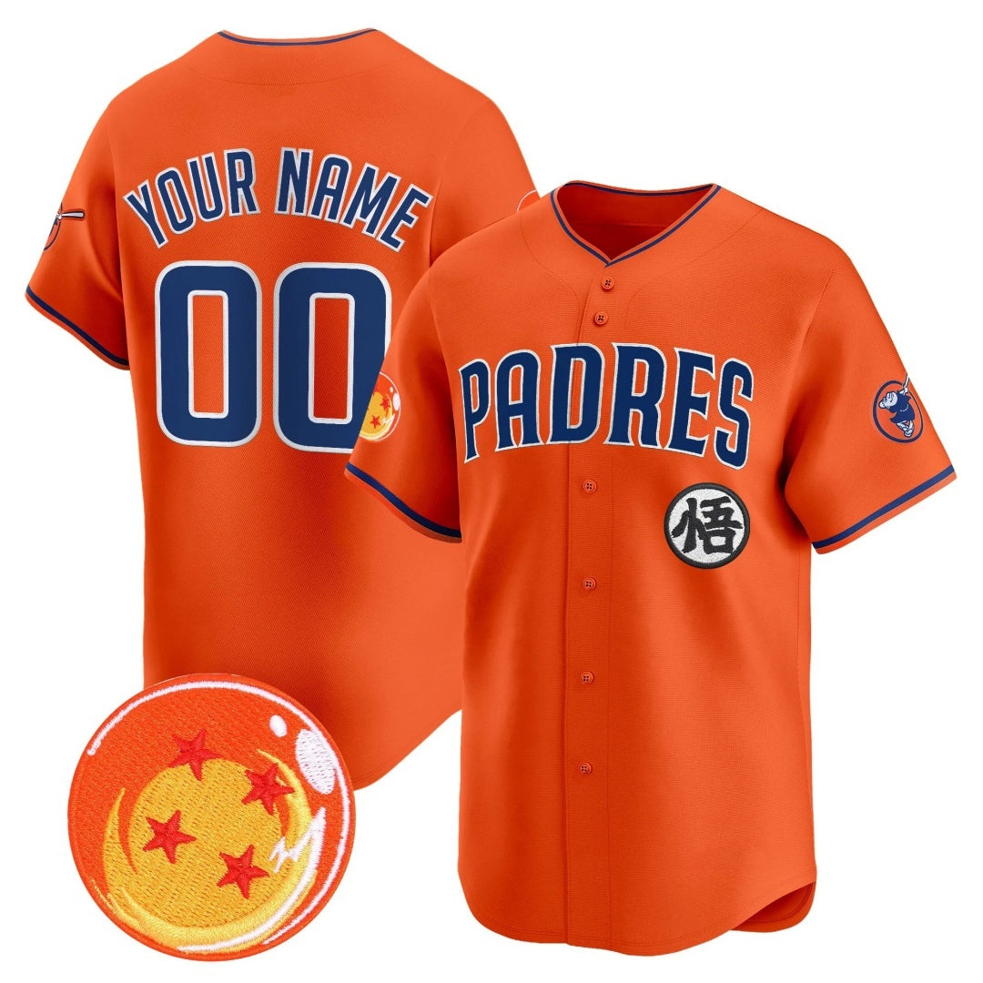Custom San Diego Padres x Dragon Ball Orange Tomch Vapor Premier Limited Jersey - All Stitched