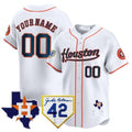 Custom Houston Astros 2024 Jackie Robinson Patch Vapor Premier Limited Jersey ¨C White 2 Tomch