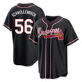 Atlanta Braves #56 Spencer Schwellenbach Player Black Tomch Fashion Out Game Stitched Jerseys