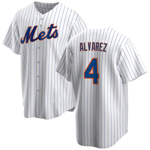 New York Mets #4 Francisco ¨¢lvarez White Tomch Cool Base Stitched Jersey