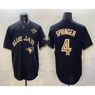 Toronto Blue Jays #4 George Springer Black Gold Tomch 2025 American League Champions Limited Stitched Jersey