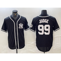 New York Yankees #99 Aaron Judge Black White Tomch Cool Base Stitched Jersey