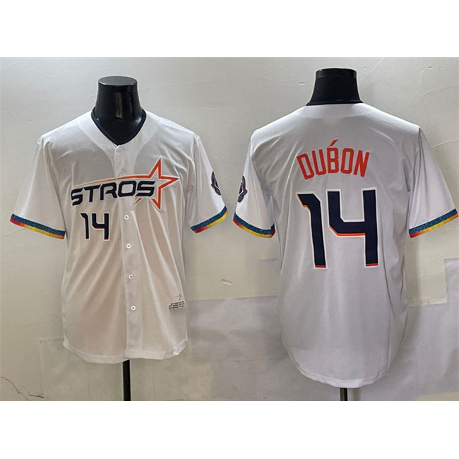 Houston Astros #14 Mauricio Dub¨®n White Tomch 2025 City Connect Limited Stitched Jersey