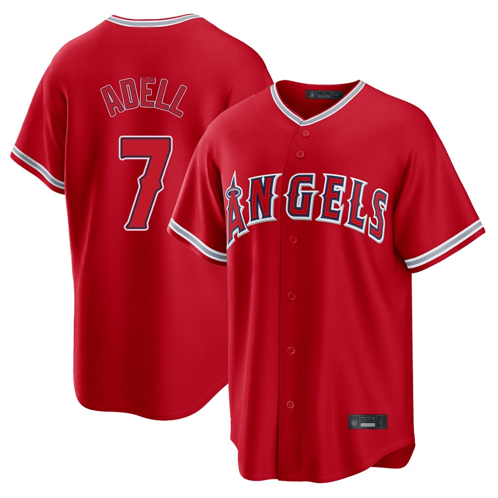Los Angeles Angels #7 Jo Adell Player Red Tomch Home Game Stitched Jerseys
