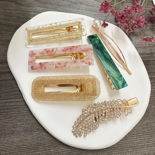 20 PCS Pearl Hair Clips Set Fashion Korean Acrylic Resin Hair Barrettes, Bobby Pins Hairpins for Women and Ladies Girls Headwear Styling Tools, Hair Accessories for Decorative Party Wedding