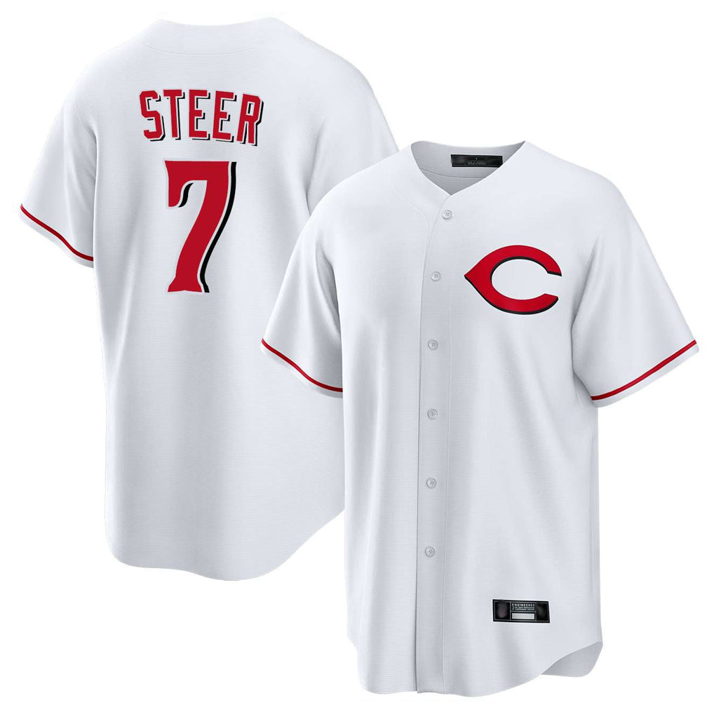 Cincinnati Reds #7 Spencer Steer Player White Tomch Home Game Stitched Jerseys