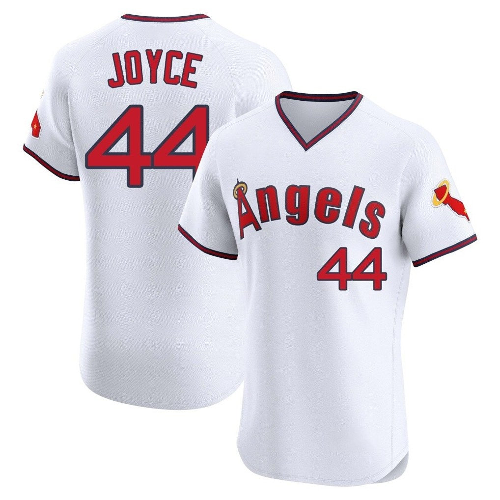 Los Angeles Angels #44 Ben Joyce Player White Tomch T-shirt Home Limited Elite Stitched Jerseys