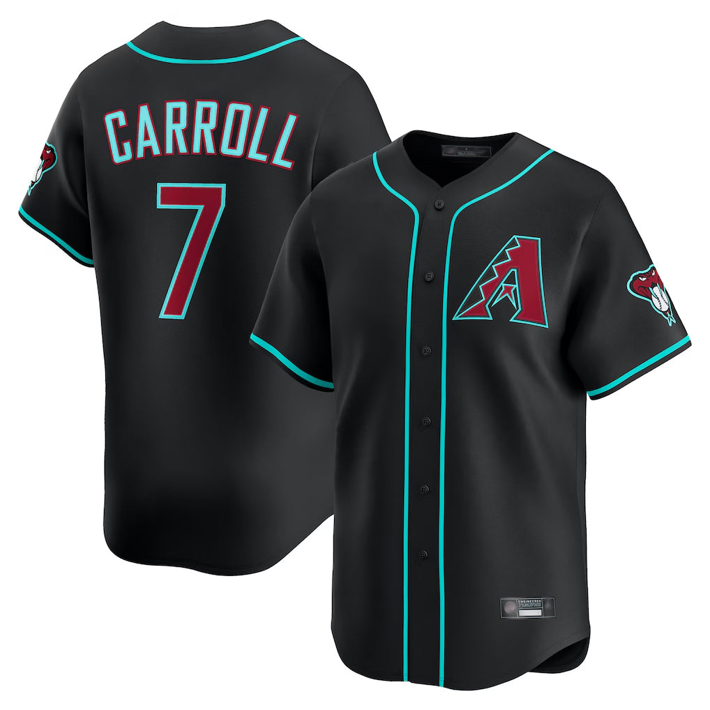 Arizona Diamondbacks #7 Corbin Carroll Player Black Tomch Limited Home Game Stitched Jerseys