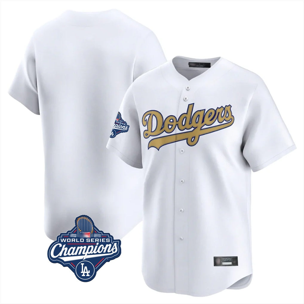 Los Angeles Dodgers Blank Player White Gold Tomch Collection Limited Home World Series Meet Stitched Jerseys
