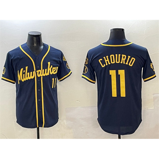 Milwaukee Brewers #11 Jackson Chourio White Tomch 'Gothic 414 Shadows Edition' Vapor Premier Limited Stitched Jersey