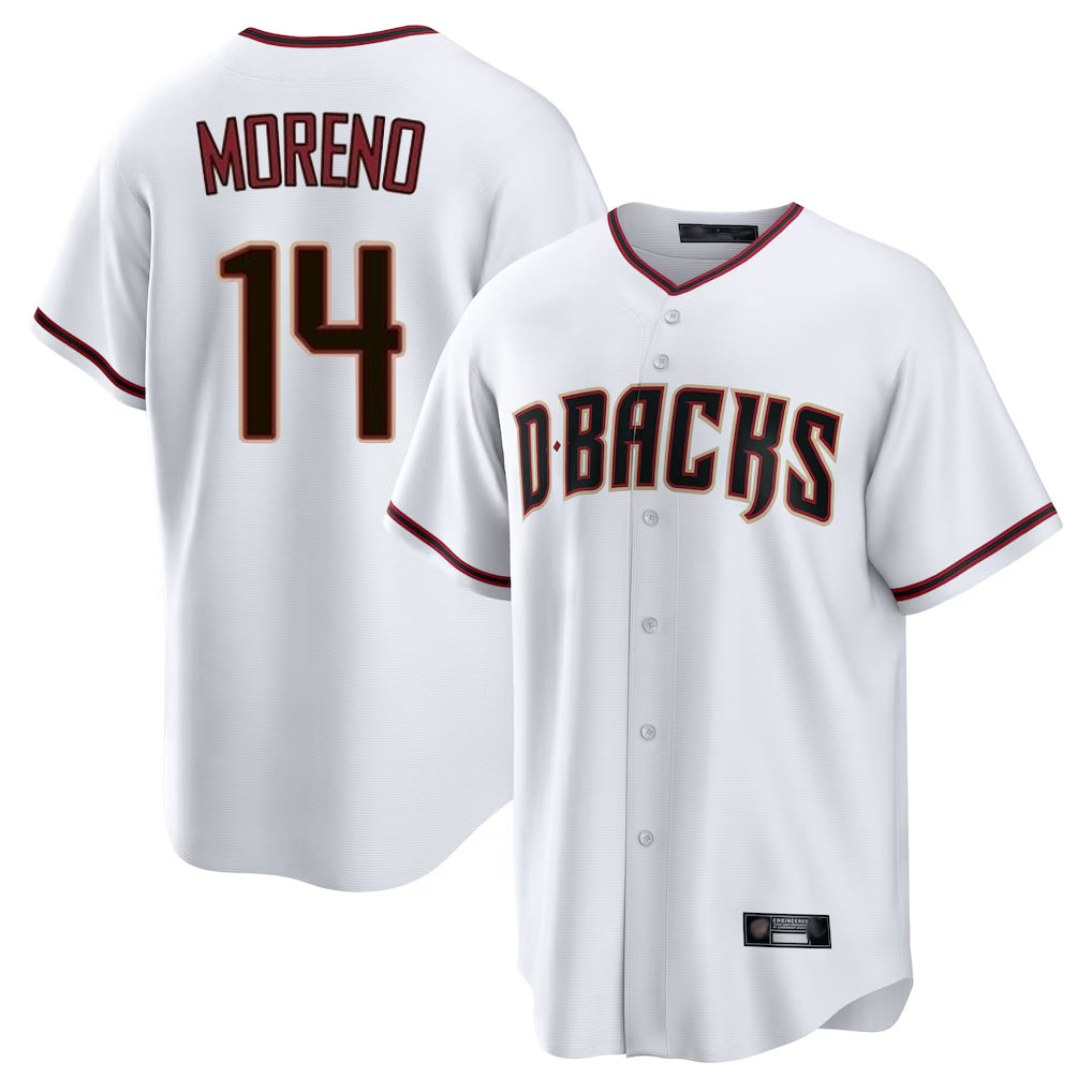 Arizona Diamondbacks #14 Gabriel Moreno Player White Tomch Home Game Stitched Jerseys
