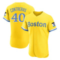 Boston Red Sox #40 Willson Contreras Player Yellow Tomch Limited Elite Home Game Stitched Jerseys1
