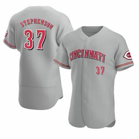 Cincinnati Reds #37 Tyler Stephenson Grey Thaam Stitched Flex Base Jersey
