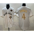 Toronto Blue Jays #4 George Springer White Gold Tomch 2025 American League Champions Limited Stitched Jersey