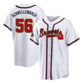 Atlanta Braves #56 Spencer Schwellenbach Player White Gold Tomch Home Game Stitched Jerseys