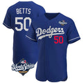 Los Angeles Dodgers #50 Mookie Betts Player Royal Tomch World Series Limited Elite Home Stitched Jerseys