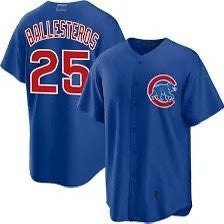 Chicago Cubs #25 Moises ballesteros Blue Tomch Cool Base Stitched Jersey
