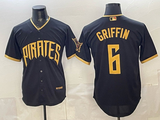 Pittsburgh Pirates #6 Konnor Griffin Black Tomch 2026 City Connect Stadium Stitched Jersey