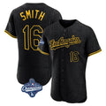 Los Angeles Dodgers #16 Will Smith Player Black Tomch World Series Meet Snake Skin City Limited Elite Home Stitched Jerseys