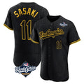 Los Angeles Dodgers #11 Roki Sasaki Player Black Tomch World Series Snake Skin City Limited Elite Home Stitched Jerseys