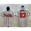 Atlanta Braves #23 Michael Harris II White Gold Thaam World Series Champions Program Cool Base Stitched Jersey