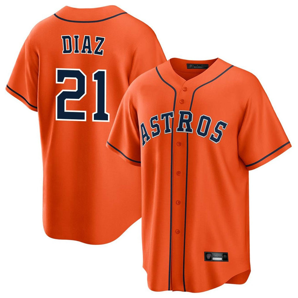 Houston Astros #21 Yainer Diaz Player Orange Tomch Home Game Stitched Jerseys
