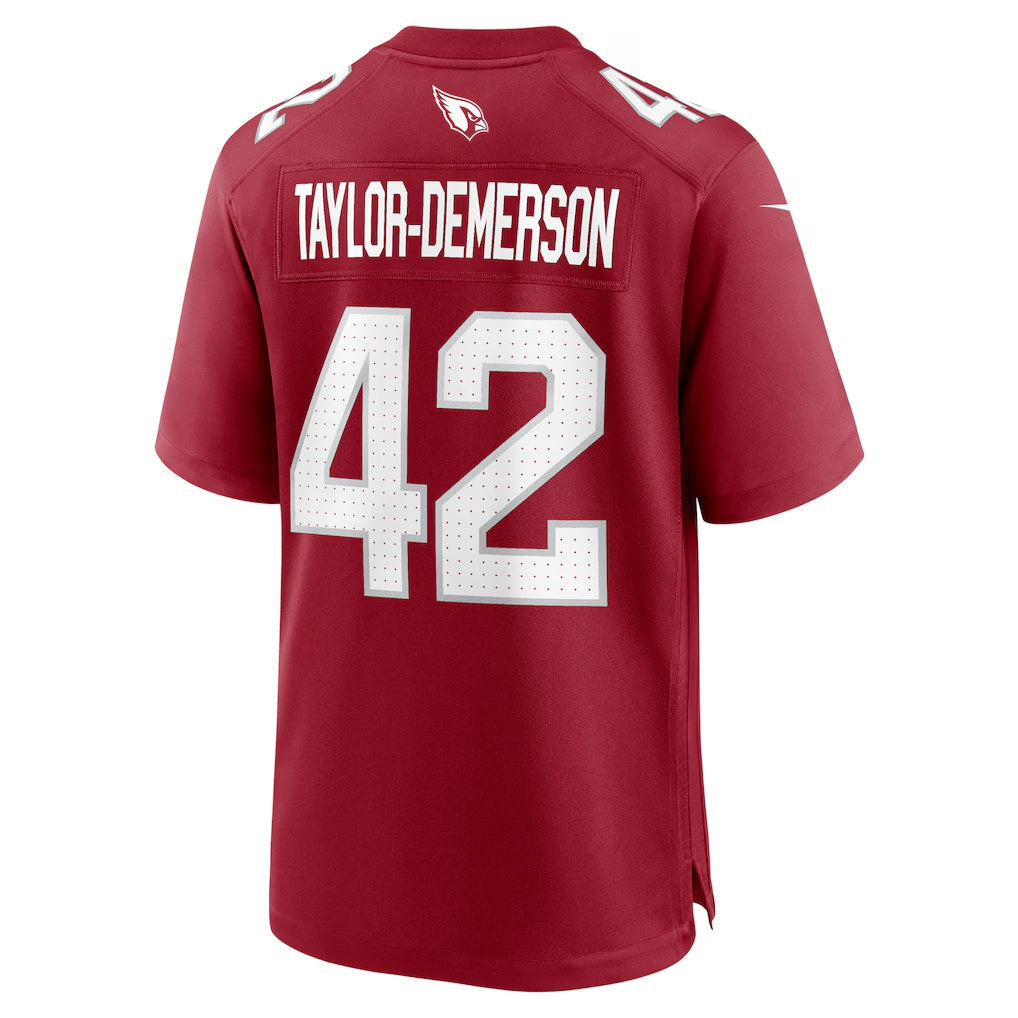 A.Cardinals #42 Dadrion Taylor-Demerson Cardinal Tomch Team Game Jersey
