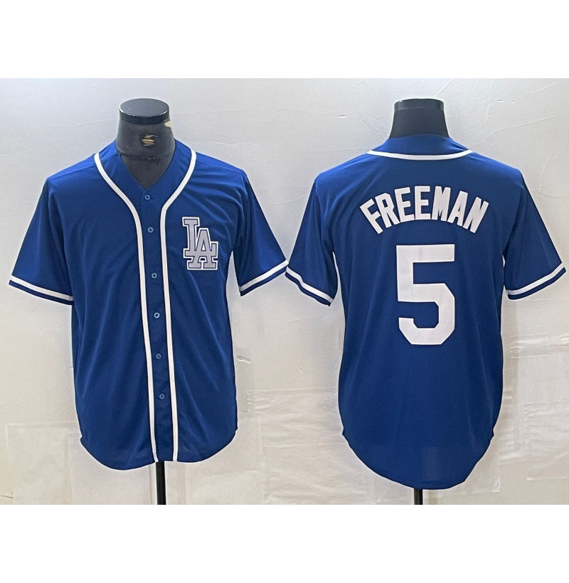 Los Angeles Dodgers #5 Freddie Freeman Blue Thaam Cool Base Stitched Jersey