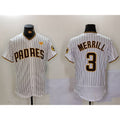 San Diego Padres #3 Jackson Merrill White Tomch With PS Patch Stitched Flex Base Jersey 2