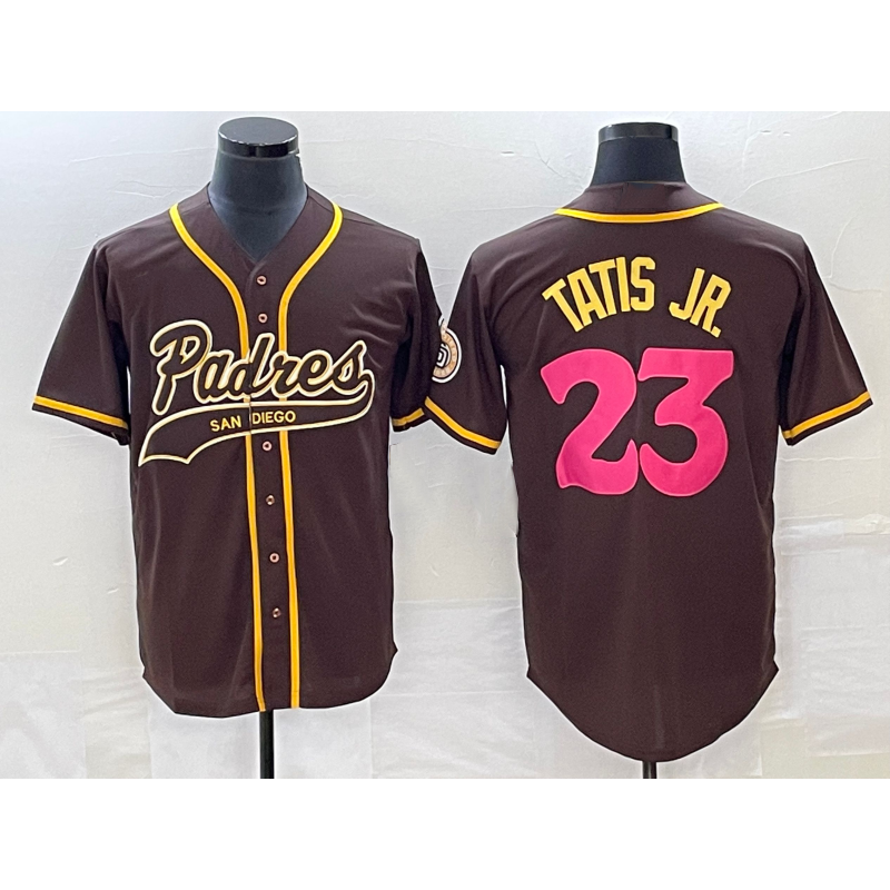 San Diego Padres #23 Fernando Tatis Jr Brown Tomch NEW 2023 City Connect Cool Base Stitched Jersey 2