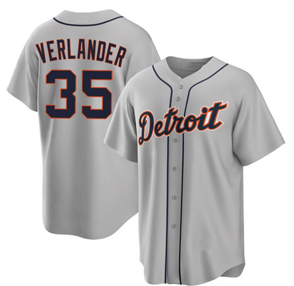 Detroit Tigers #35 Justin Verlander Gray Thaam 2026 Road Stitched Jersey