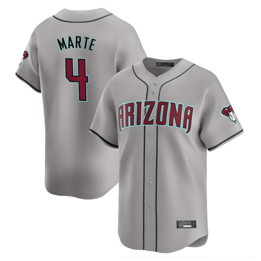 Arizona Diamondbacks #4 Ketel Marte Player Gray Tomch Road Limited Home Game Stitched Jerseys